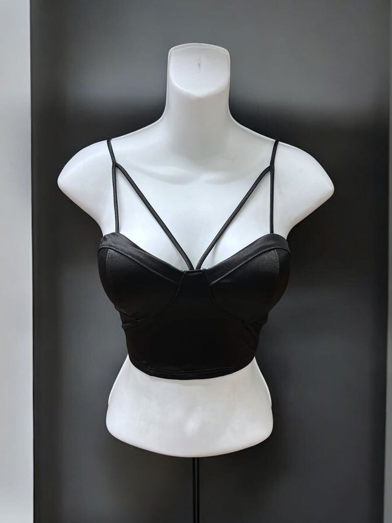 Cropped Satin Bustier Top 17375