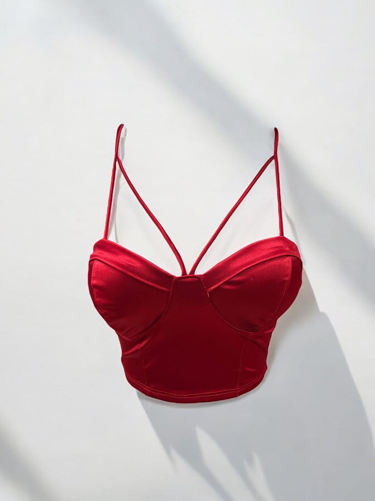 Cropped Satin Bustier Top 17375