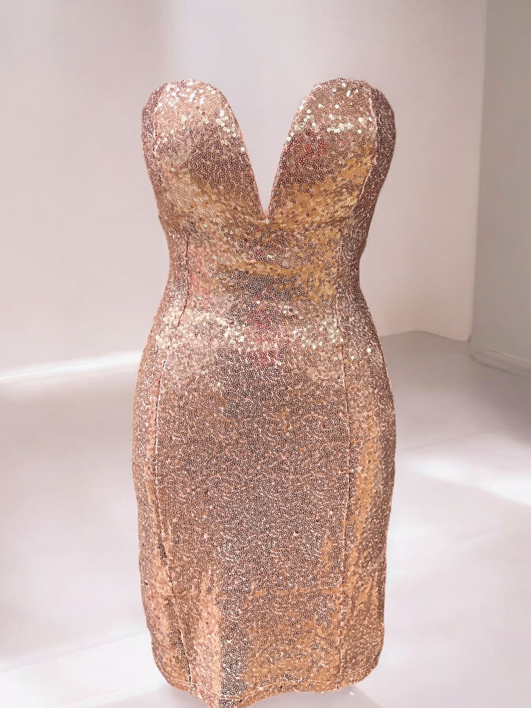Sequin Tube Top Dress 21164 Rose gold / Small Sequin Tube Top Dress 21164 Rose gold / Small