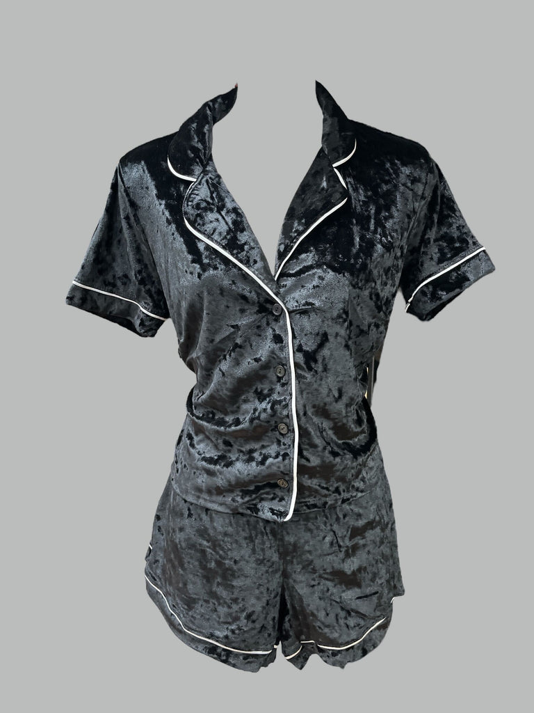 Crushed Velvet Top & Shorts Set