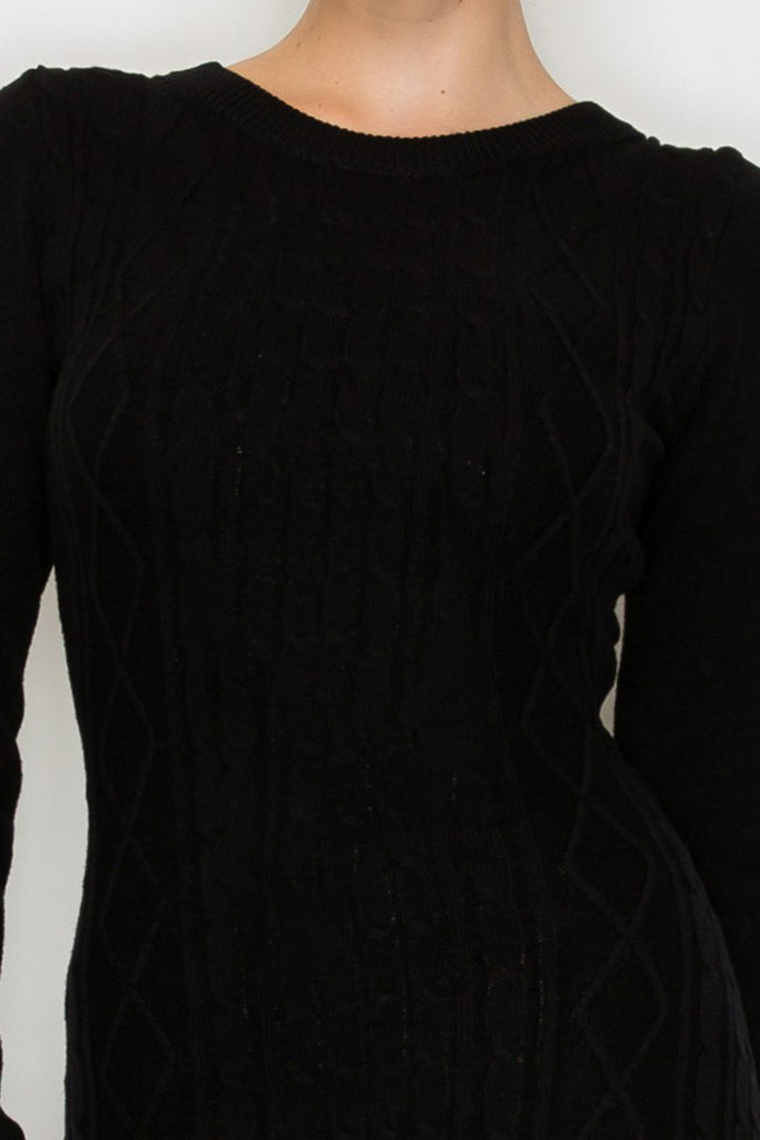 Open Back Sweater Knit Dress 2173