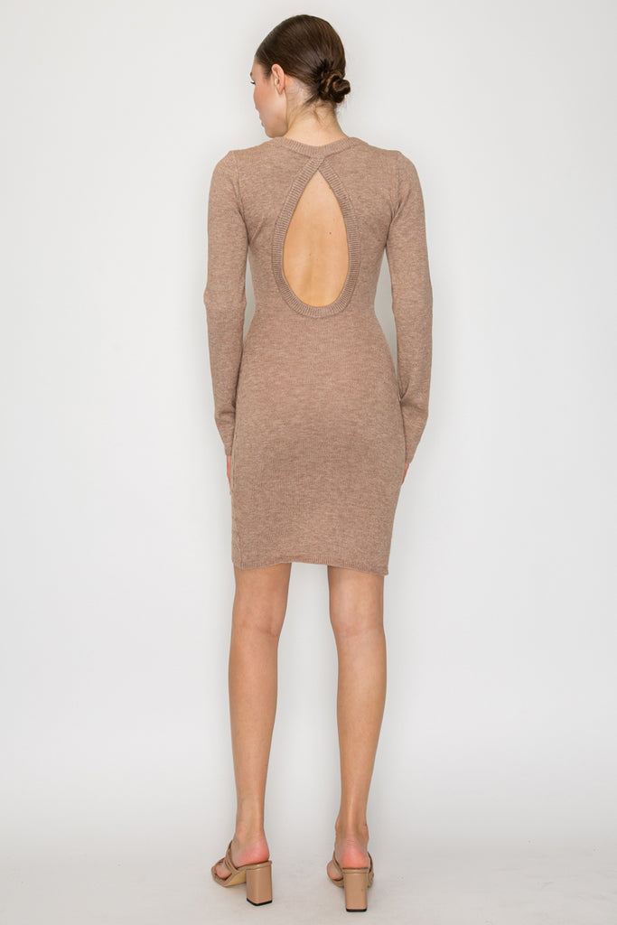 Open Back Sweater Knit Dress 2173