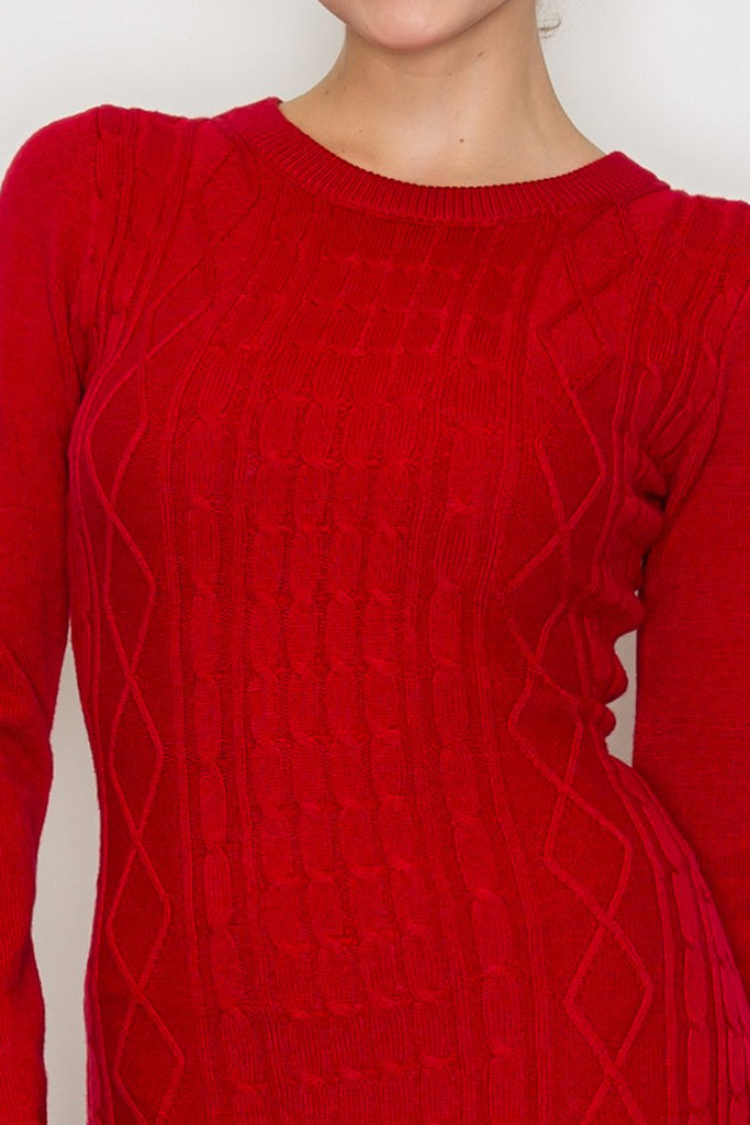 Open Back Sweater Knit Dress 2173