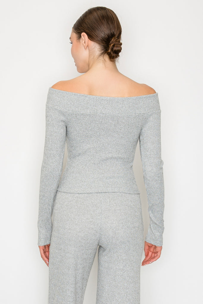 Off-Shoulder Ribbed Top 93125