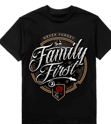 Family First Gold & Black Tee