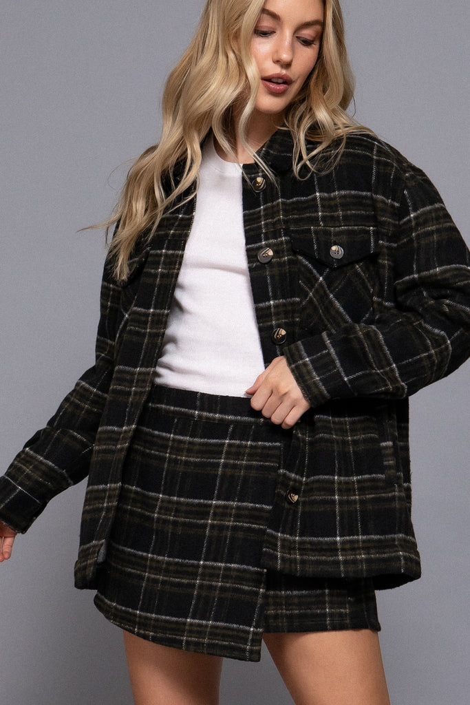 Wrapped Plaid Jaqcuard Skort 13266