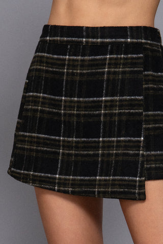 Wrapped Plaid Jaqcuard Skort 13266