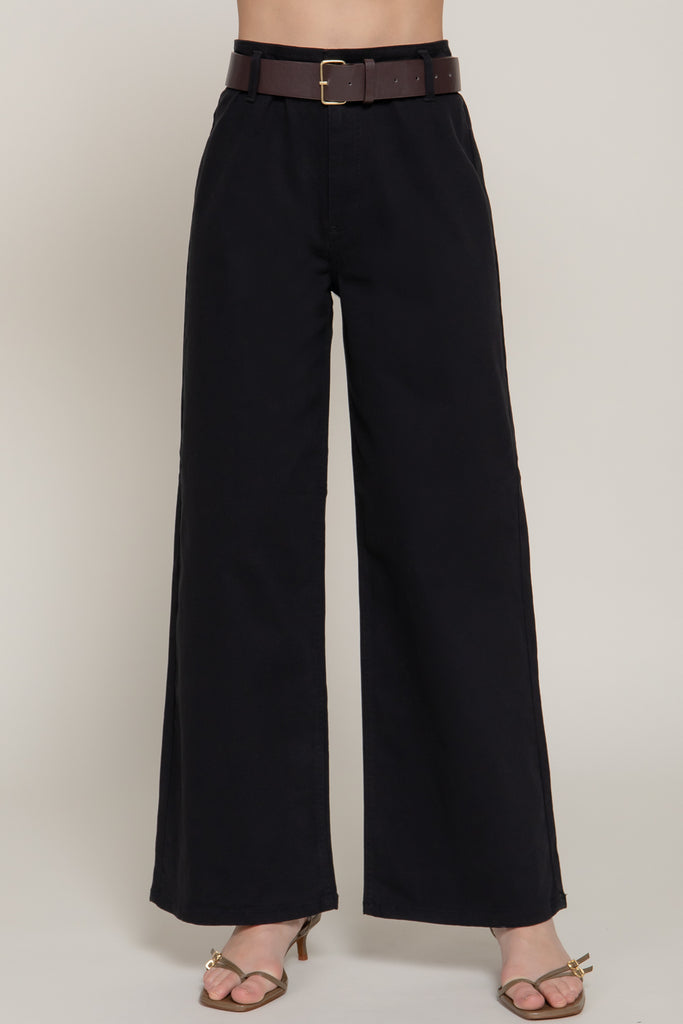 Relaxed Leg Belted Twill Pants 14345