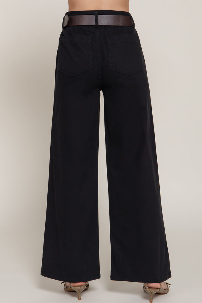Relaxed Leg Belted Twill Pants 14345
