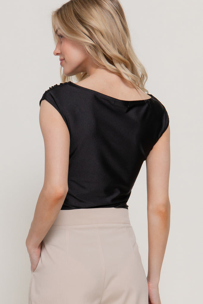 Side Knit Ruched Bodysuit 15162