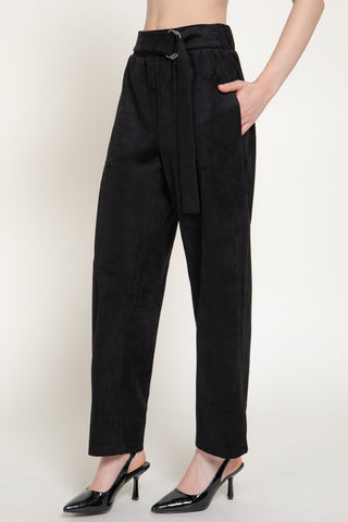 Belted faux Suede Pants 15425