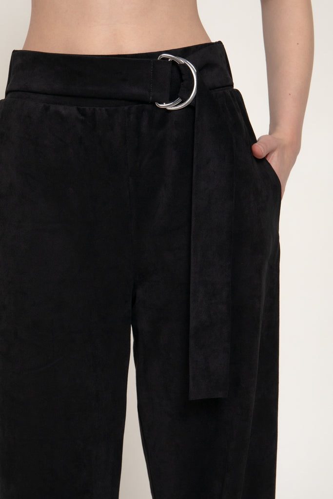Belted faux Suede Pants 15425