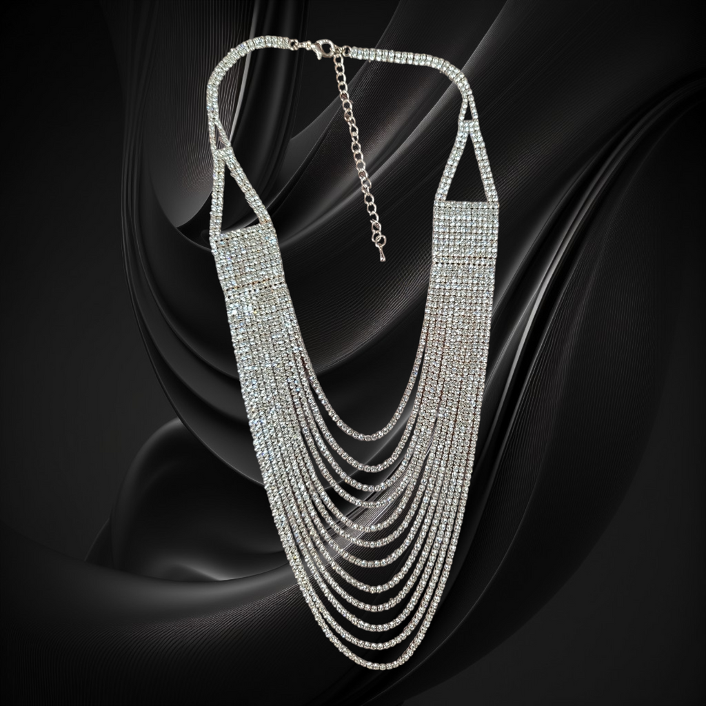 12 Line Rhinestone Necklace