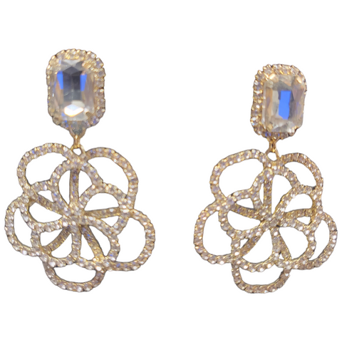 Flower Rhinestone Earrings