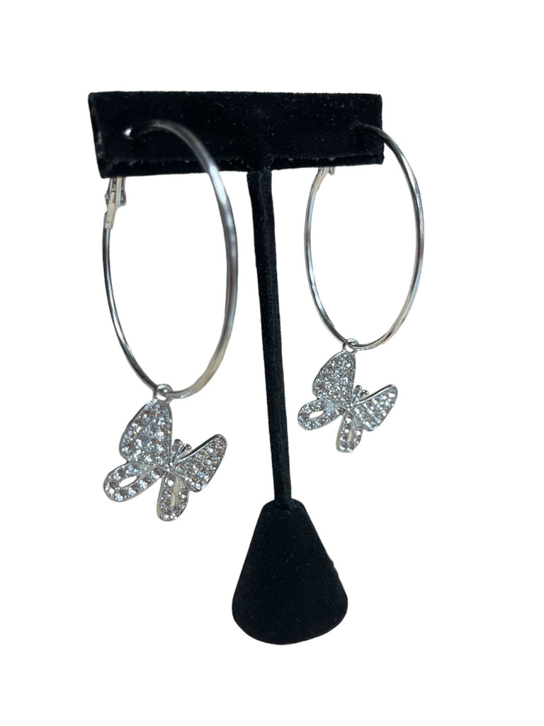 Butterfly Hoop Earrings