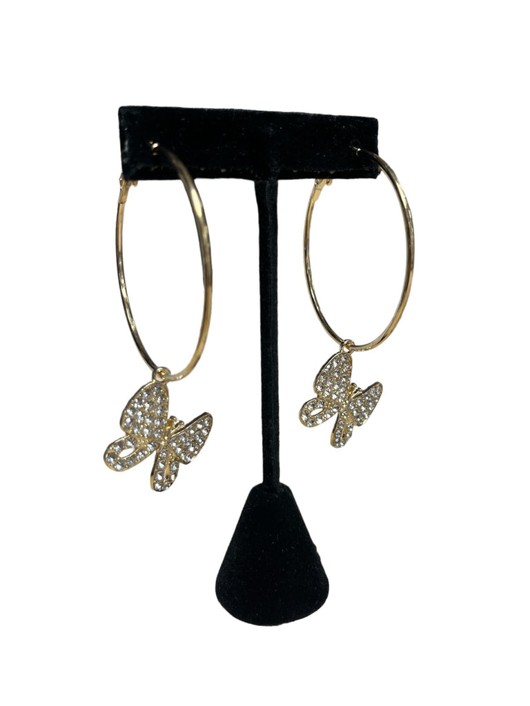 Butterfly Hoop Earrings