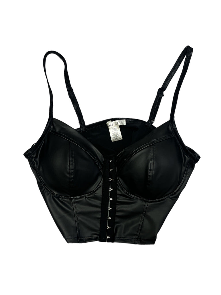 Leather Hook & Eye Bralette 11326