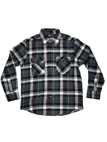 Yago Flannel Long Sleeve Shirt Charcoal F4
