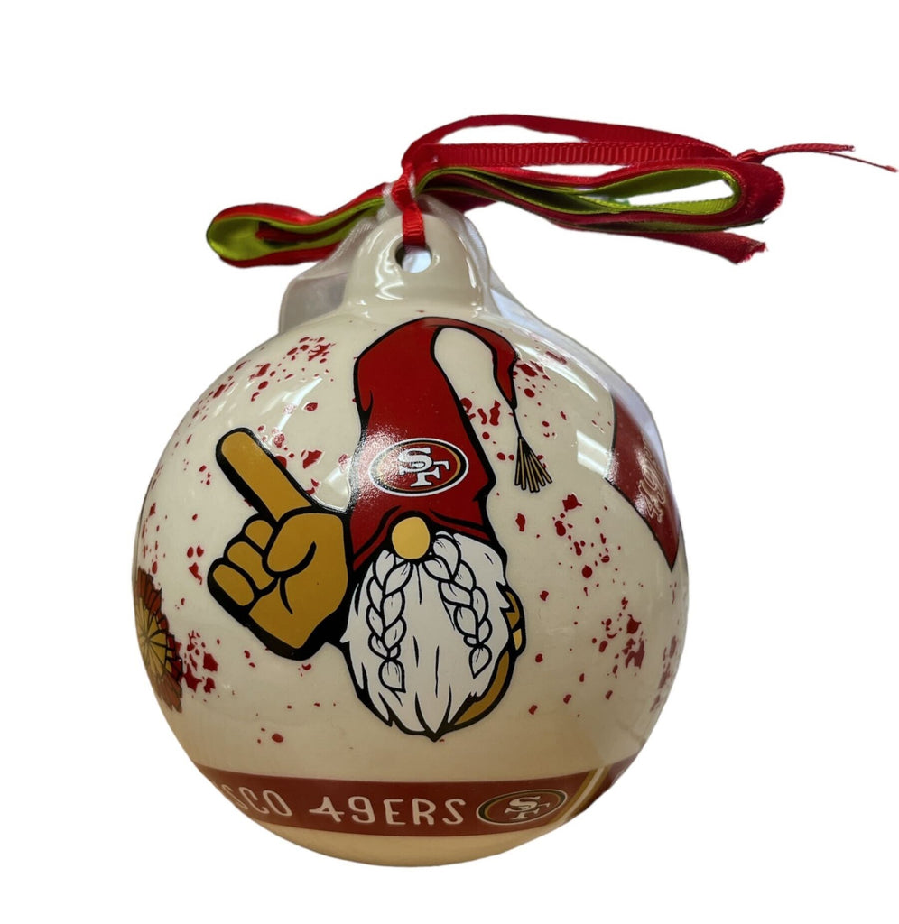 SF 49ers Santa Ball Ornament