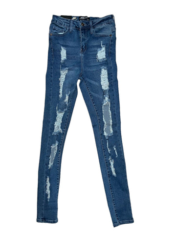High Waist Distressed Skinny Jeans 7004 (FINAL SALE)