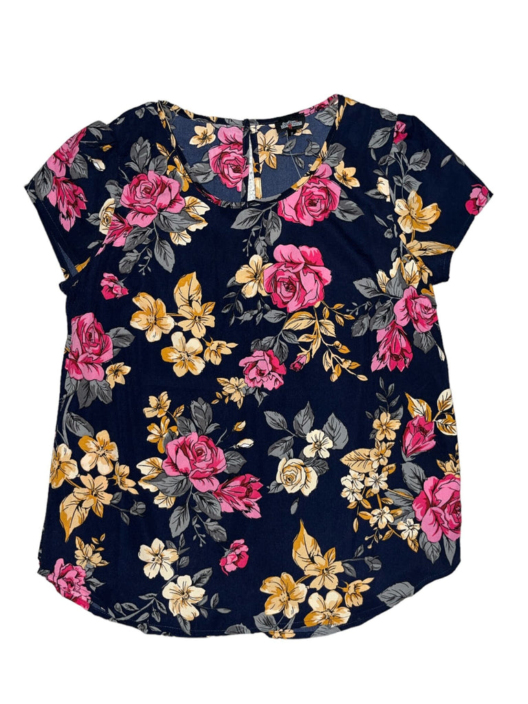 Flower Print Back Keyhole Top 9719 ( FINAL SALE )