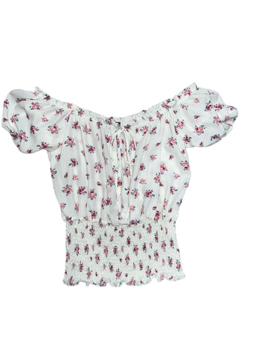 Floral Print Smocking Top 2339 ( FINAL SALE )