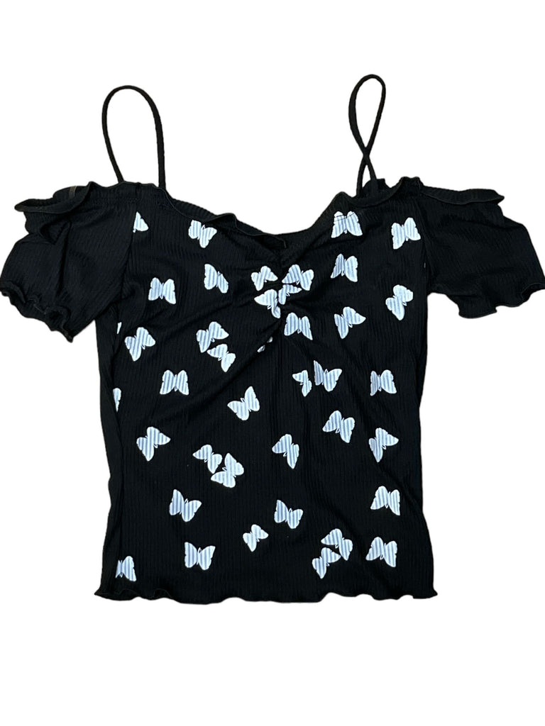 Butterfly Print Off Shoulder Top 2251 ( FINAL SALE )