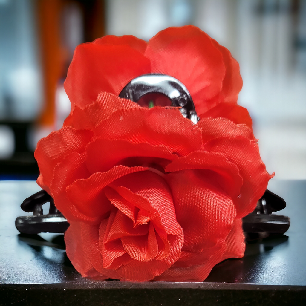 Rose Flower Hair Claw