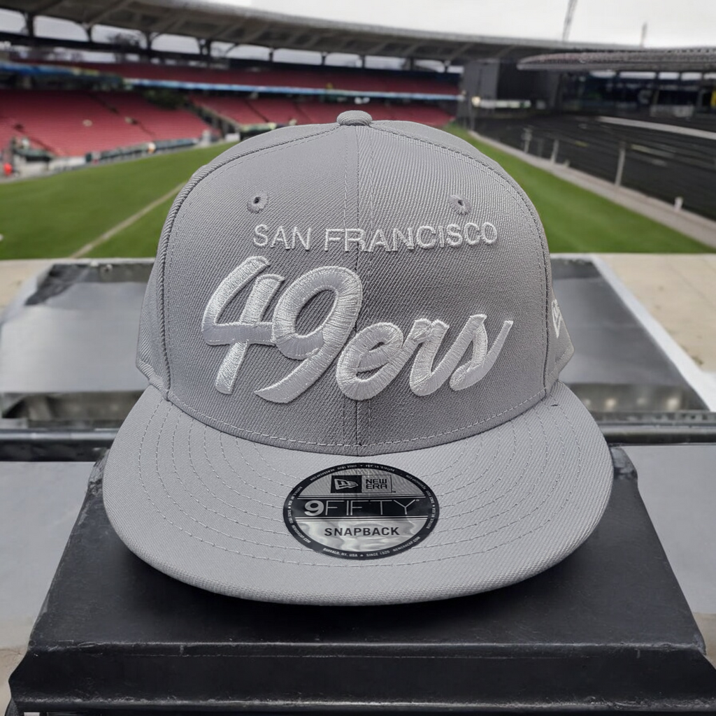 SF 49ers Script Gray/White Snapback