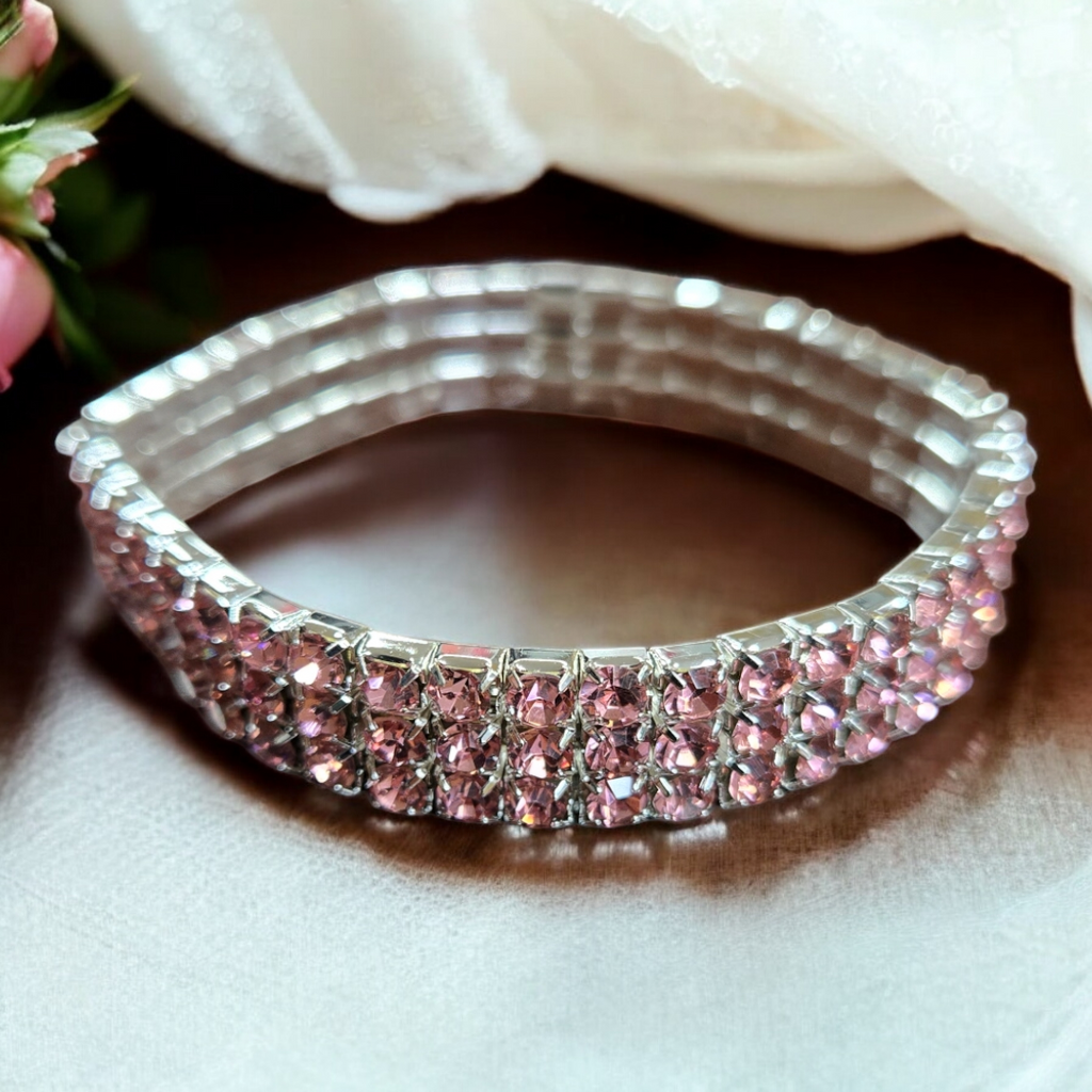 3 Row Diamond Bracelet Silver