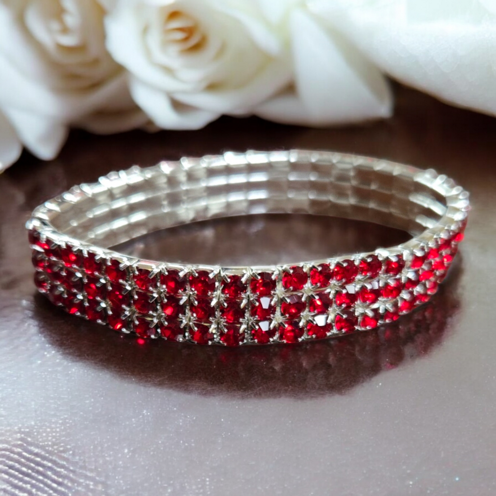 3 Row Diamond Bracelet Silver
