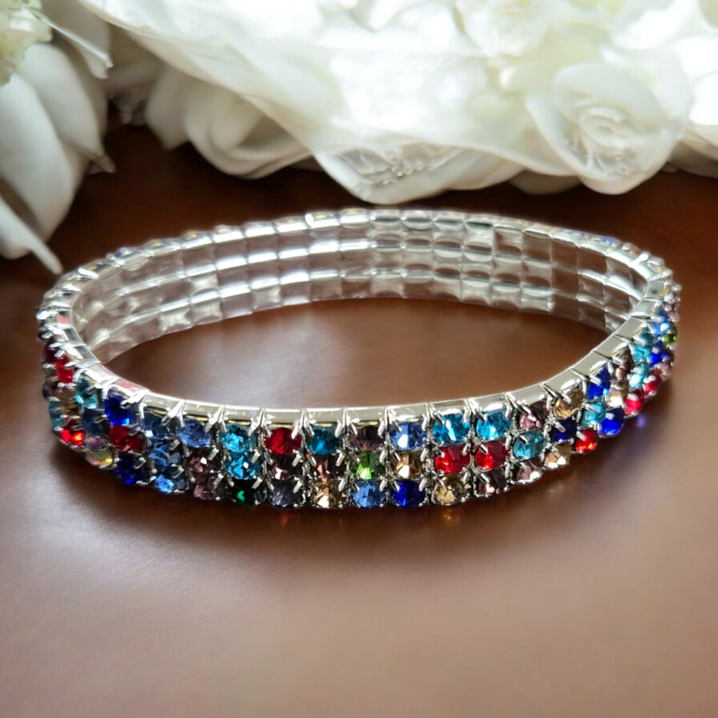 3 Row Diamond Bracelet Silver