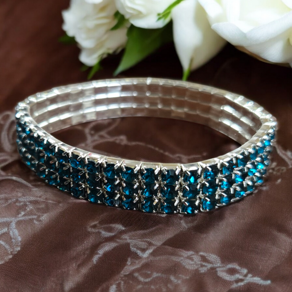 3 Row Diamond Bracelet Silver