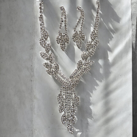 Diamond Necklace & Earrings Set 17322