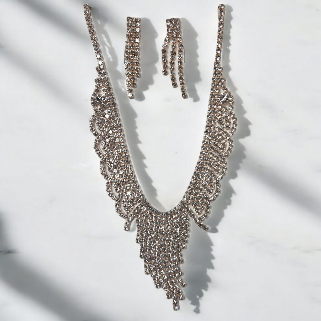 Diamond Necklace & Earrings Set 19436