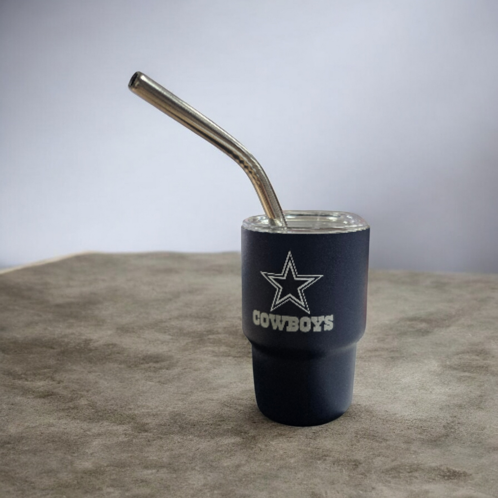 Dallas Cowboys Mini Tumbler Shot Cup w/Straw