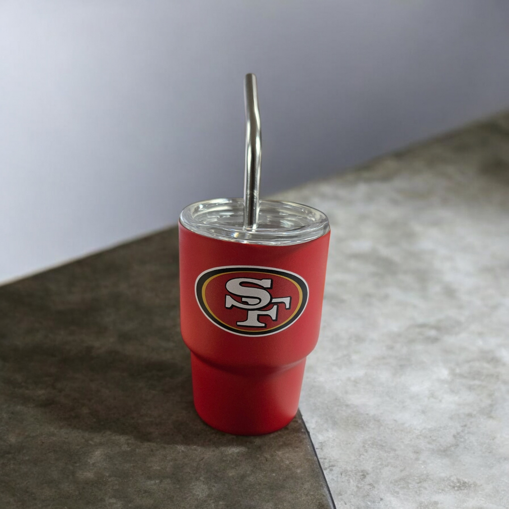 SF 49ers Mini Tumbler Shot Cup w/Straw