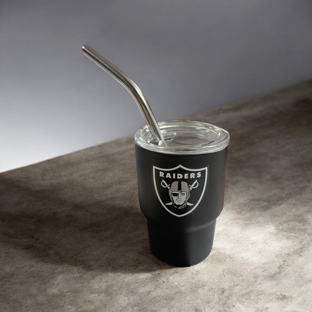 LV Raiders Mini Tumbler Shot Cup w/Straw 2oz