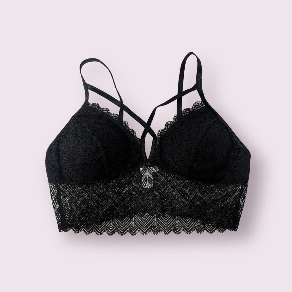 Lace Bralette w/ Front Cross Straps 12104