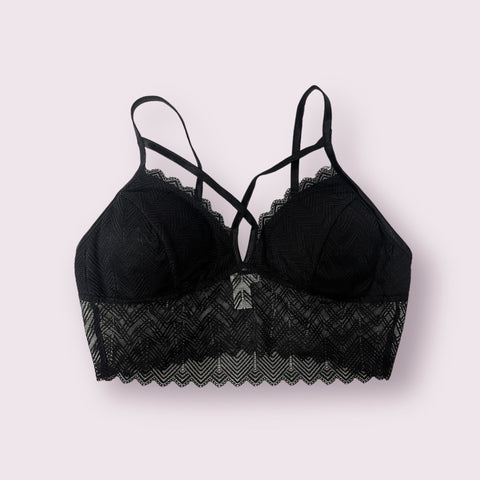 Lace Bralette w/ Front Cross Straps 12104