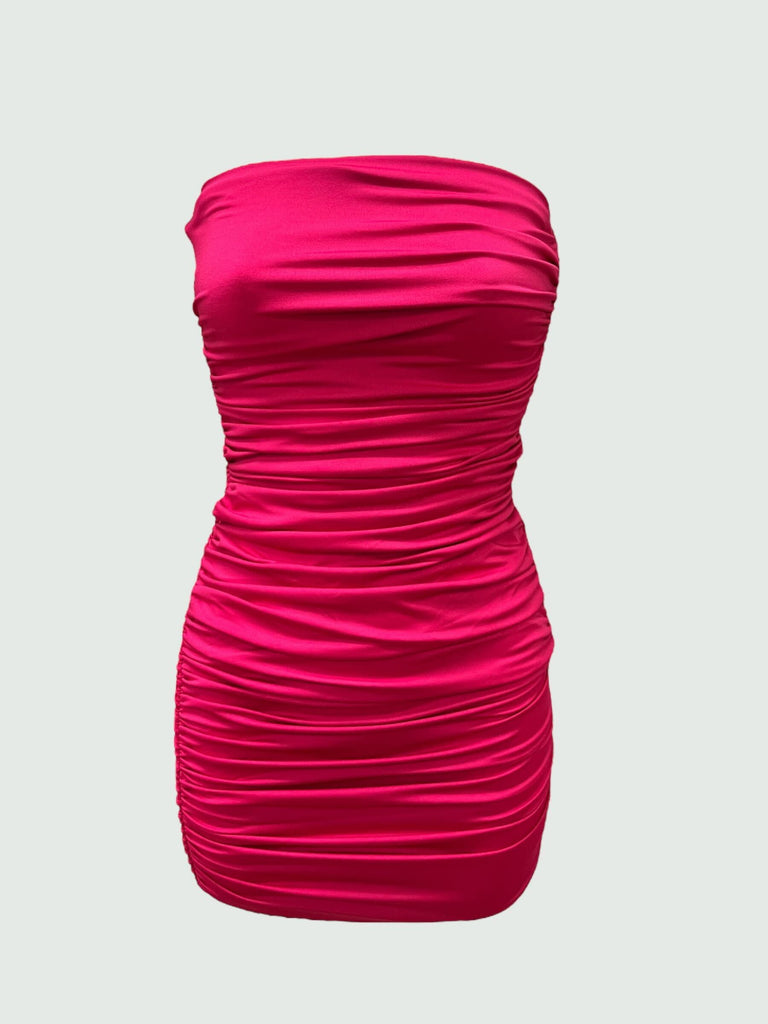 Ruched Tube Top Dress 12512