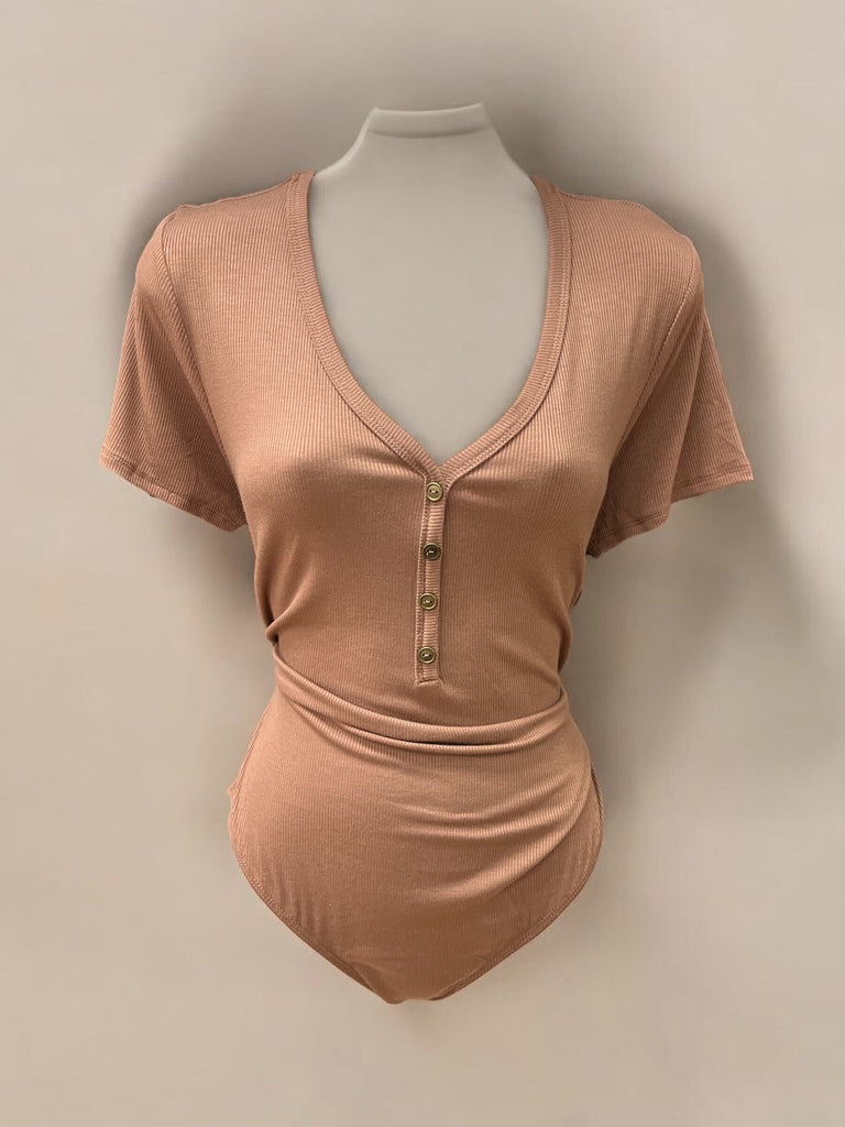 V-Neck Ribbed Bodysuit Plus Bozzolo 11131