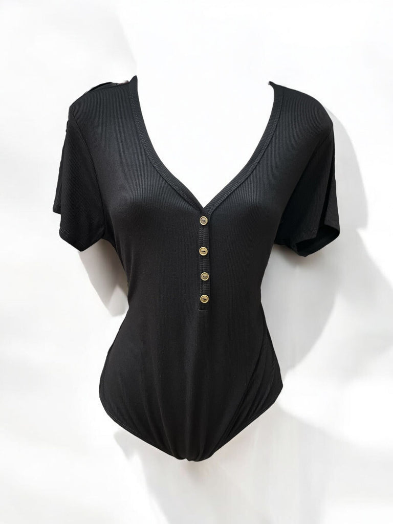 V-Neck Ribbed Bodysuit Plus Bozzolo 11131