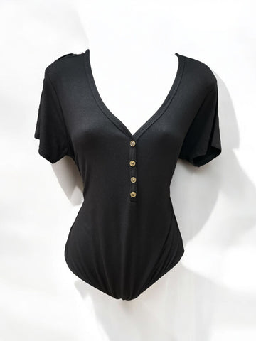 V-Neck Ribbed Bodysuit Plus Bozzolo 11131