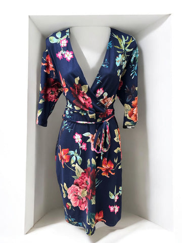 3/4 Sleeve Floral Dress 92678