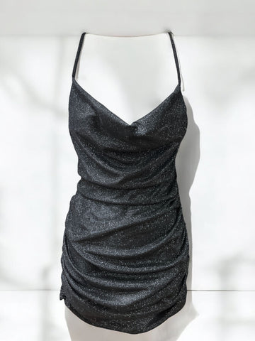 Ruched Metallic Shimmer Dress Cristina 1553