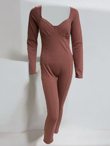 Long Sleeve Sweetheart Neck Catsuit Bozzolo 11701