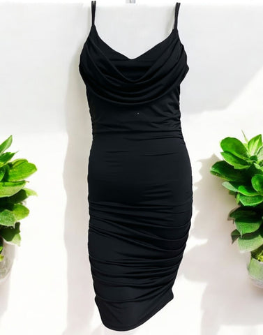 Cowl Neck Rushed Dress 3956