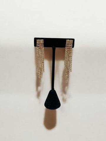 5 Row Rhinestone Clip On Earrings