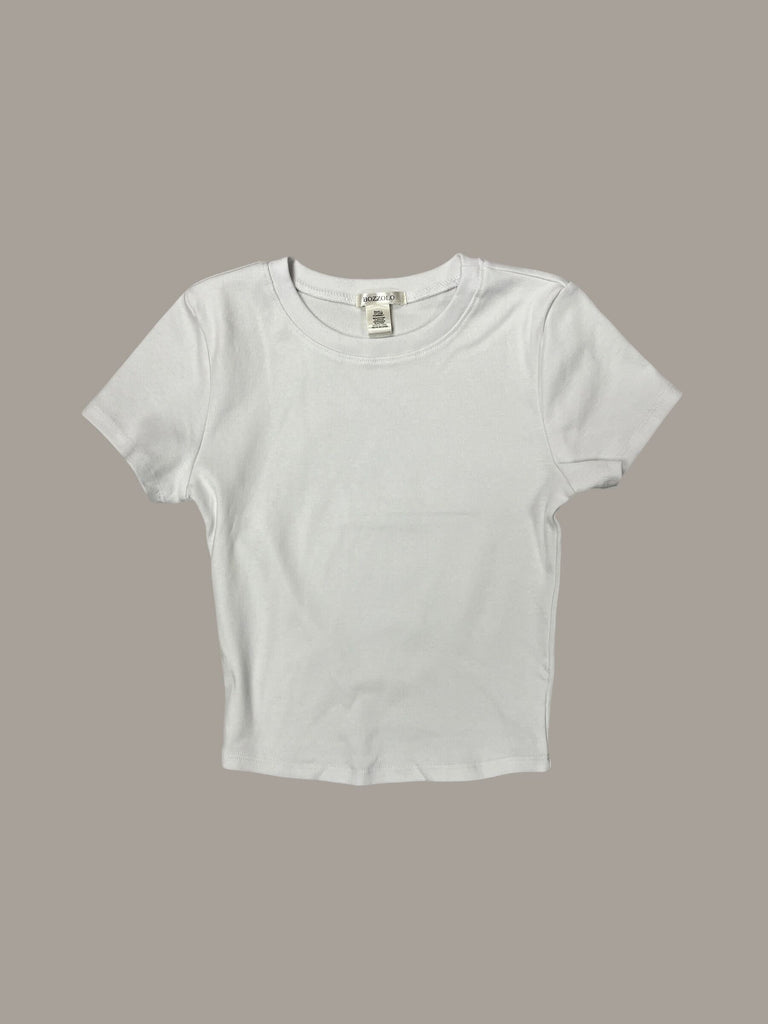 Crew Neck Short Sleeve Crop Top 12768